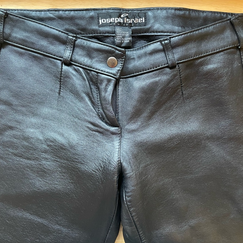 Joseph Israel New York Black Lamb Leather Skinny Pants Size 4